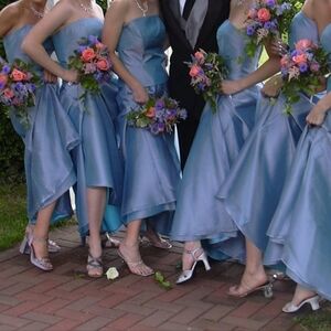 Elegant Blue Strapless Dress